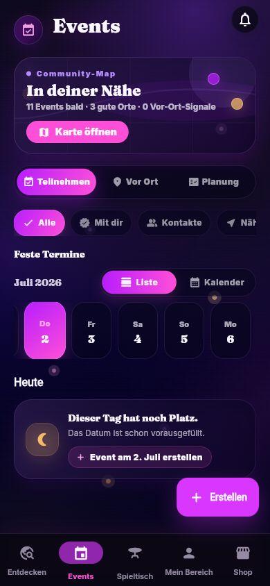 Palory App – Events